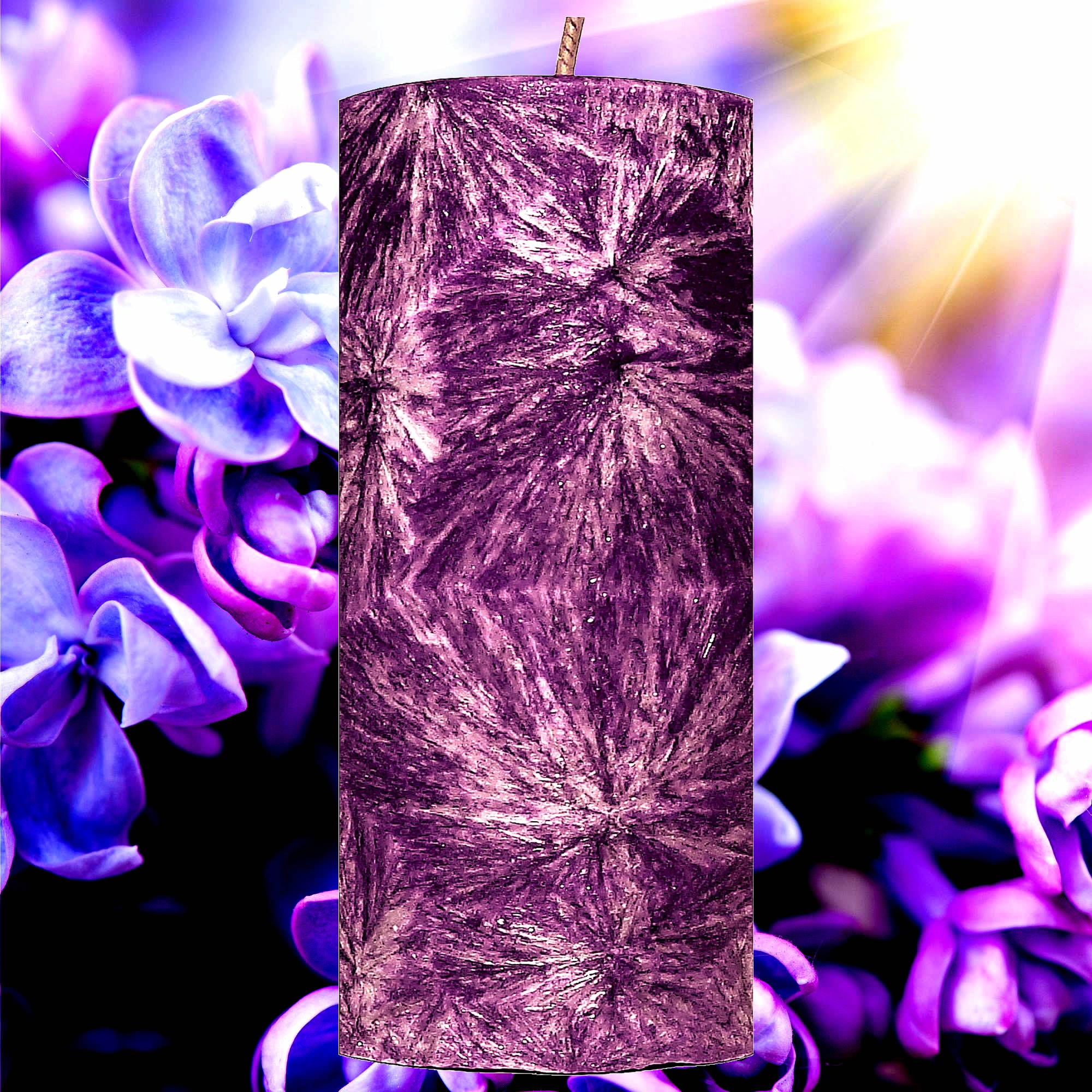 Fresh Lilac Pillar Candle – Plant-Based, Eco-Friendly, Vegan, Cruelty Free
