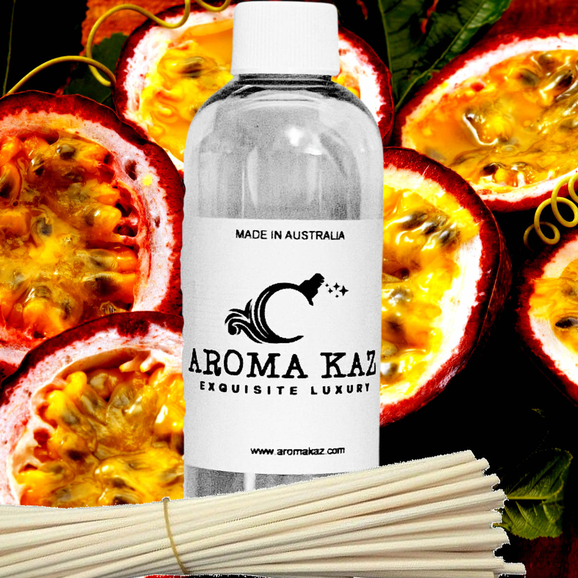 Fresh Passionfruit Diffuser Fragrance Oil with Reeds – Vegan Cruelty-Free Home Aroma