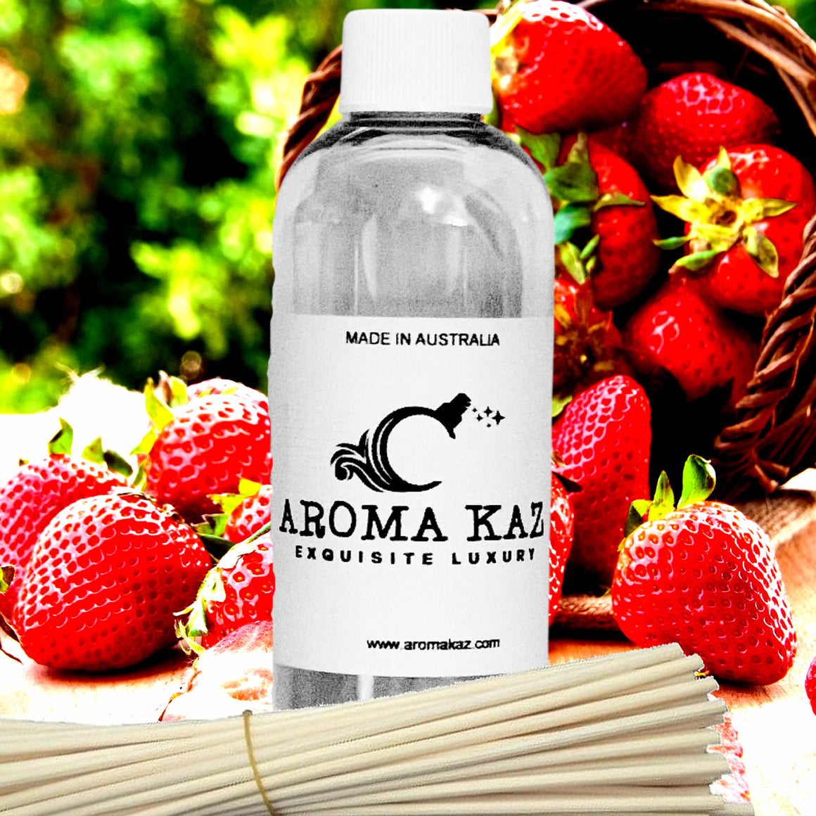 Fresh Strawberries Diffuser Fragrance Oil with Reeds – Vegan Cruelty-Free Home Aroma