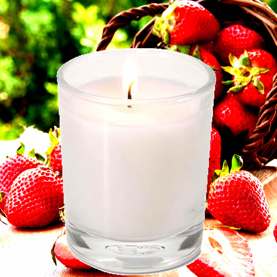 Fresh Strawberries Eco Soy Votive Candles – Clean Burn, Plant-Based, Vegan & Pet Safe