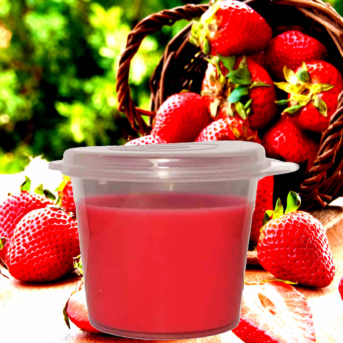 Fresh Strawberries Soy Candle Melt Shot Pots – Plant-Based, Vegan, Cruelty-Free, Hand-Poured