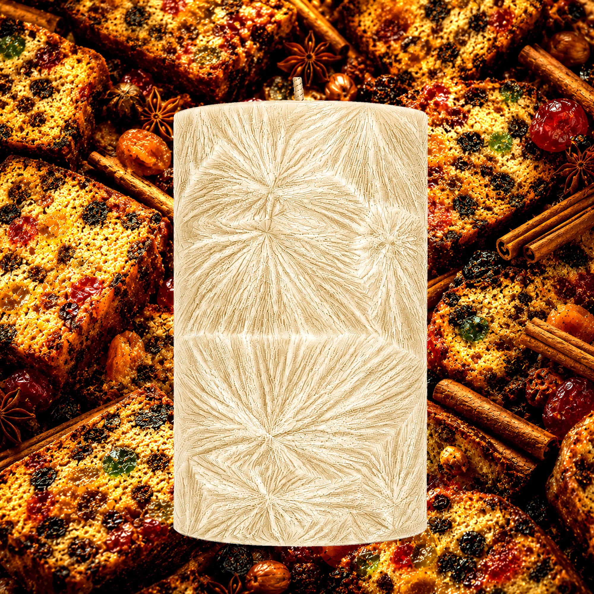 Fruit Cake Pillar Candle