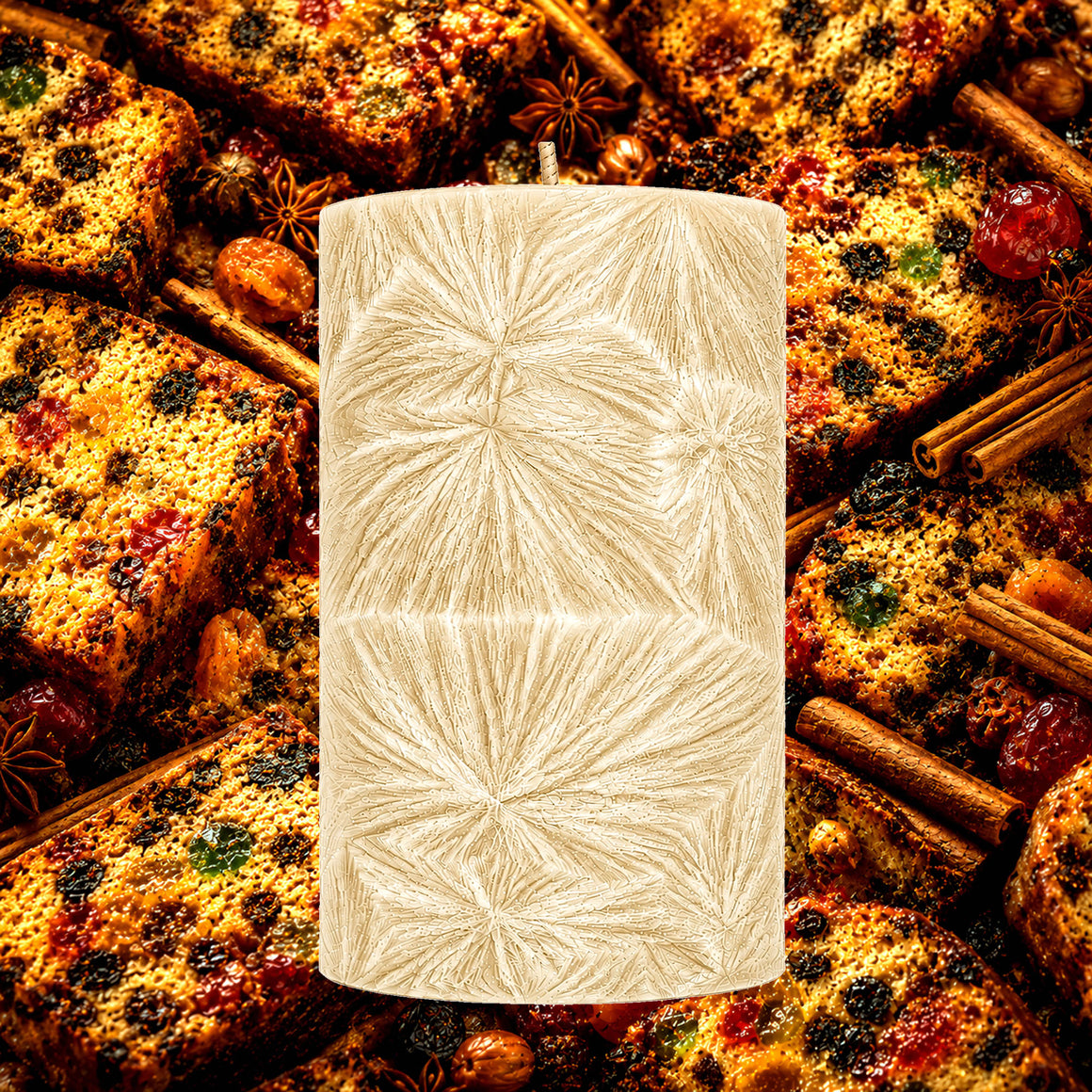 Fruit Cake Pillar Candle