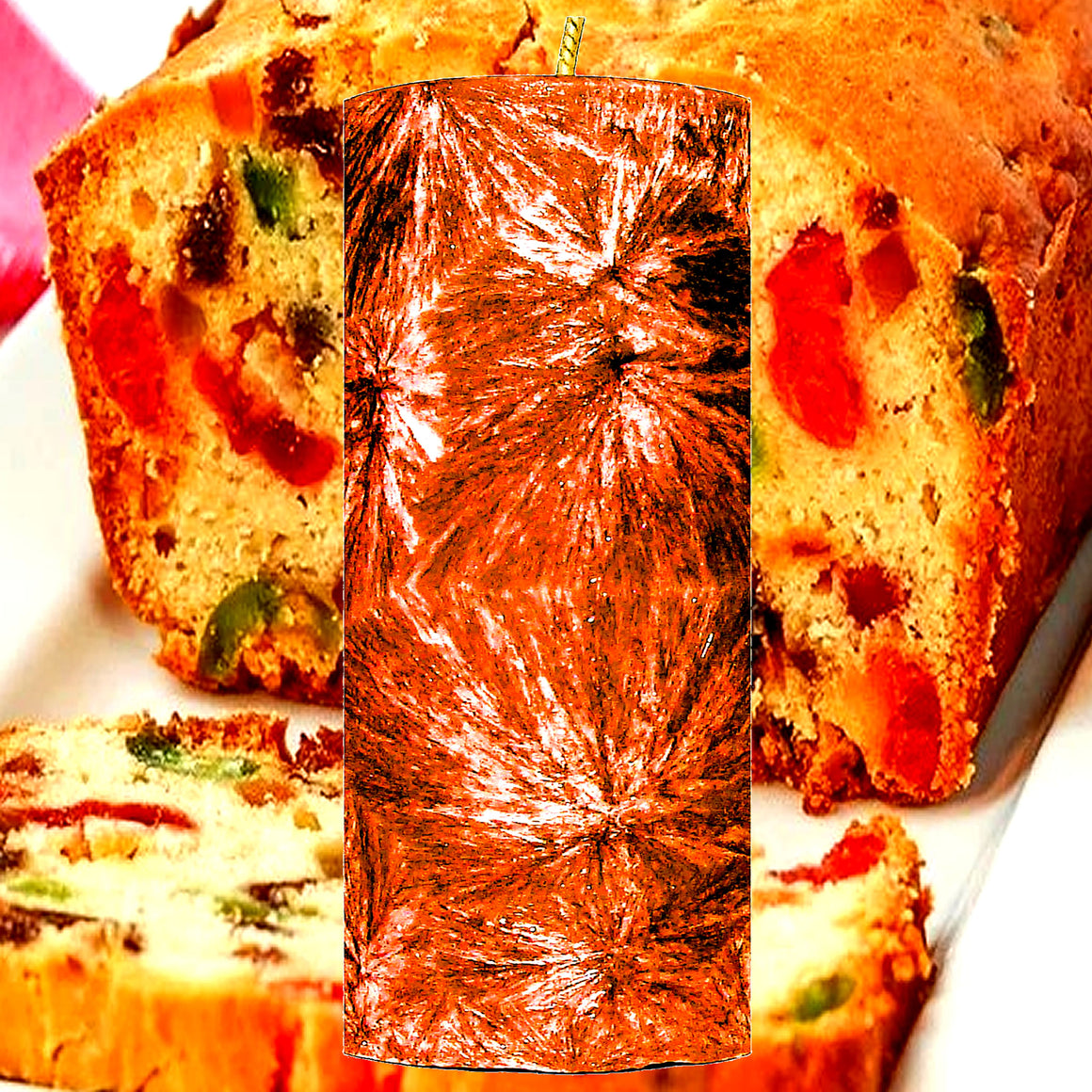 Fruit Cake Pillar Candle – Plant-Based, Eco-Friendly, Vegan, Cruelty Free