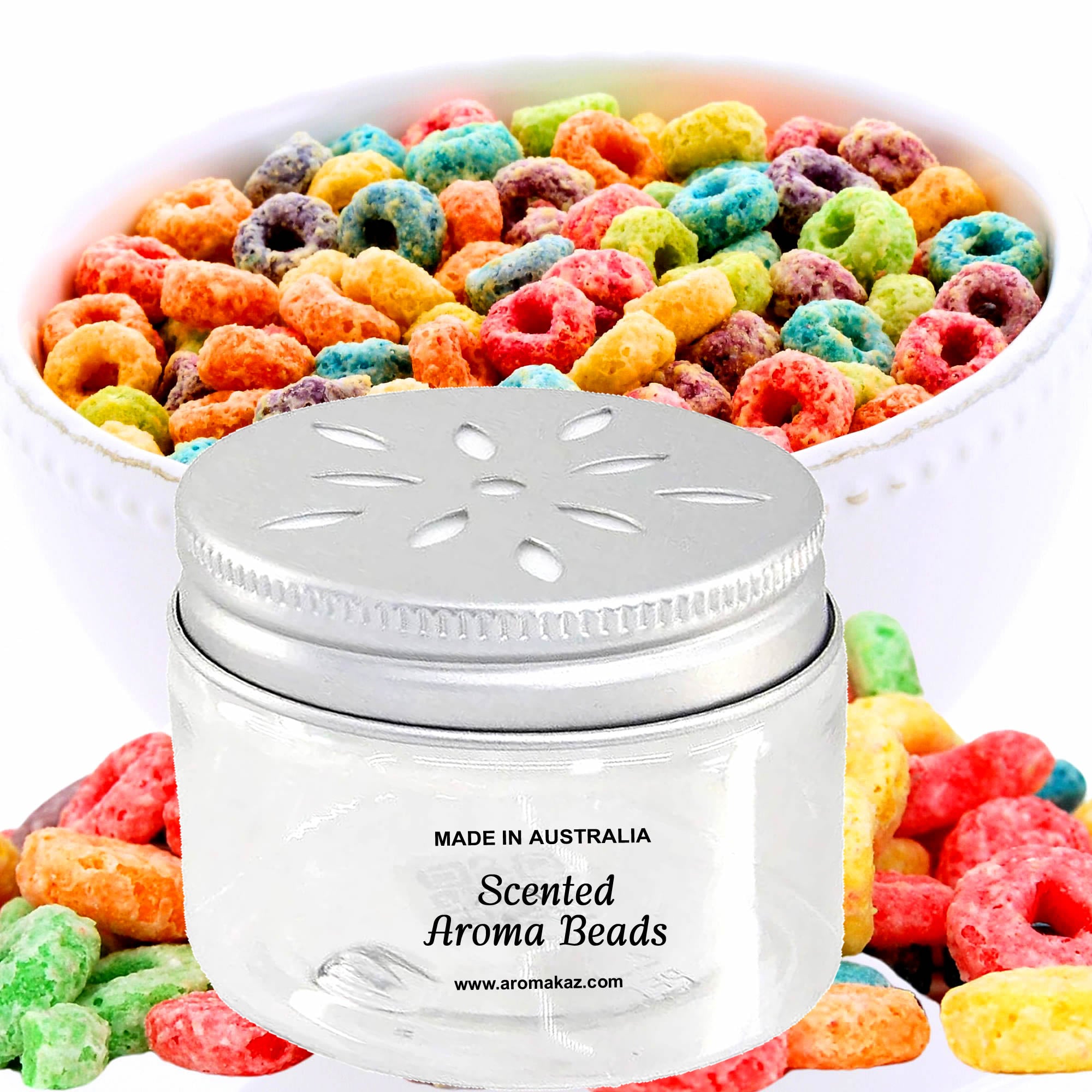 Fruity Rings Cereal Air Freshener Aroma Beads - Room, Car, Pantry, Pet Areas, Linen