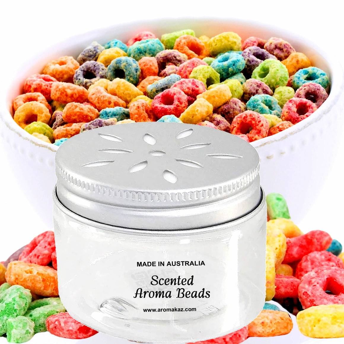 Fruity Rings Cereal Air Freshener Aroma Beads - Room, Car, Pantry, Pet Areas, Linen
