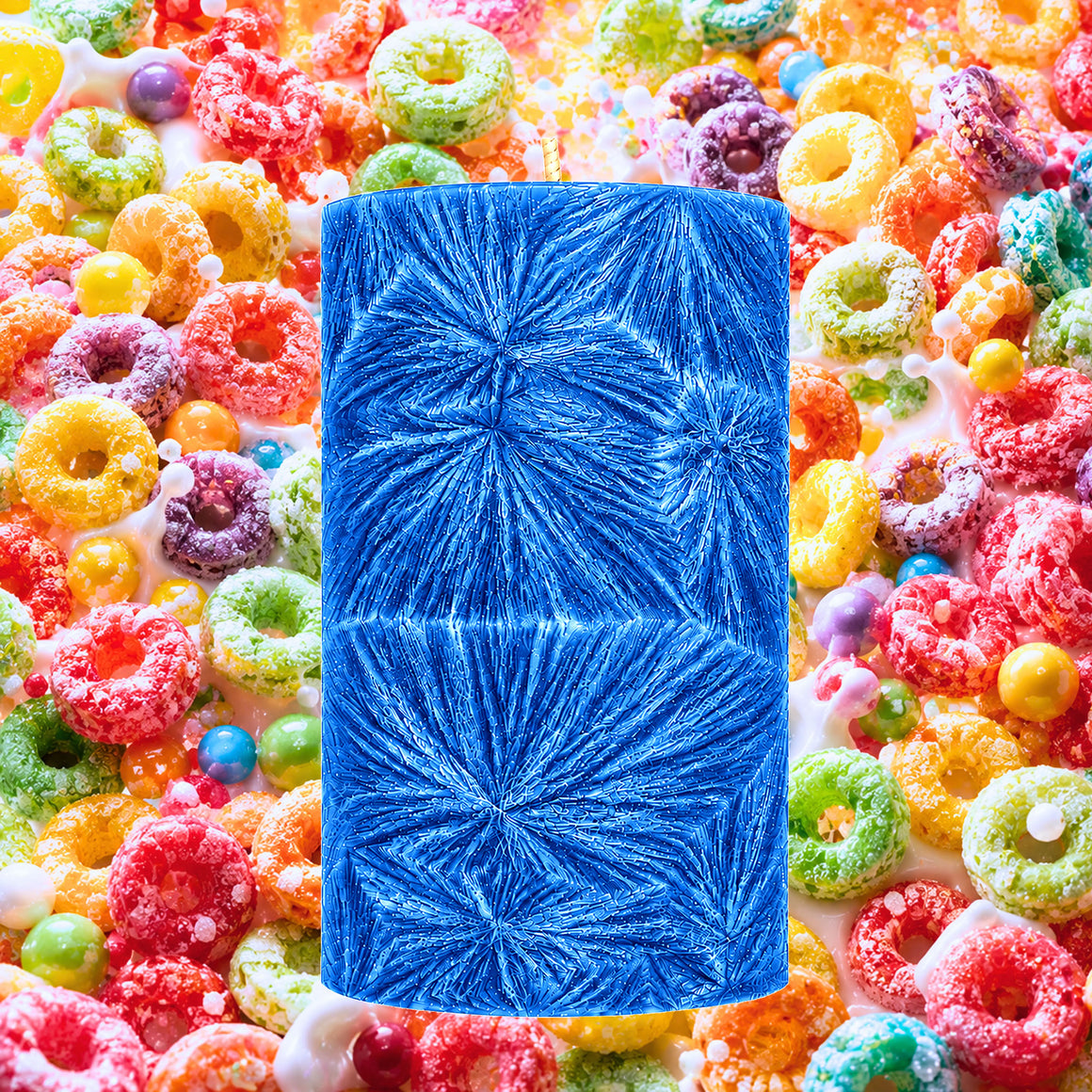 Fruity Rings Cereal Pillar Candle