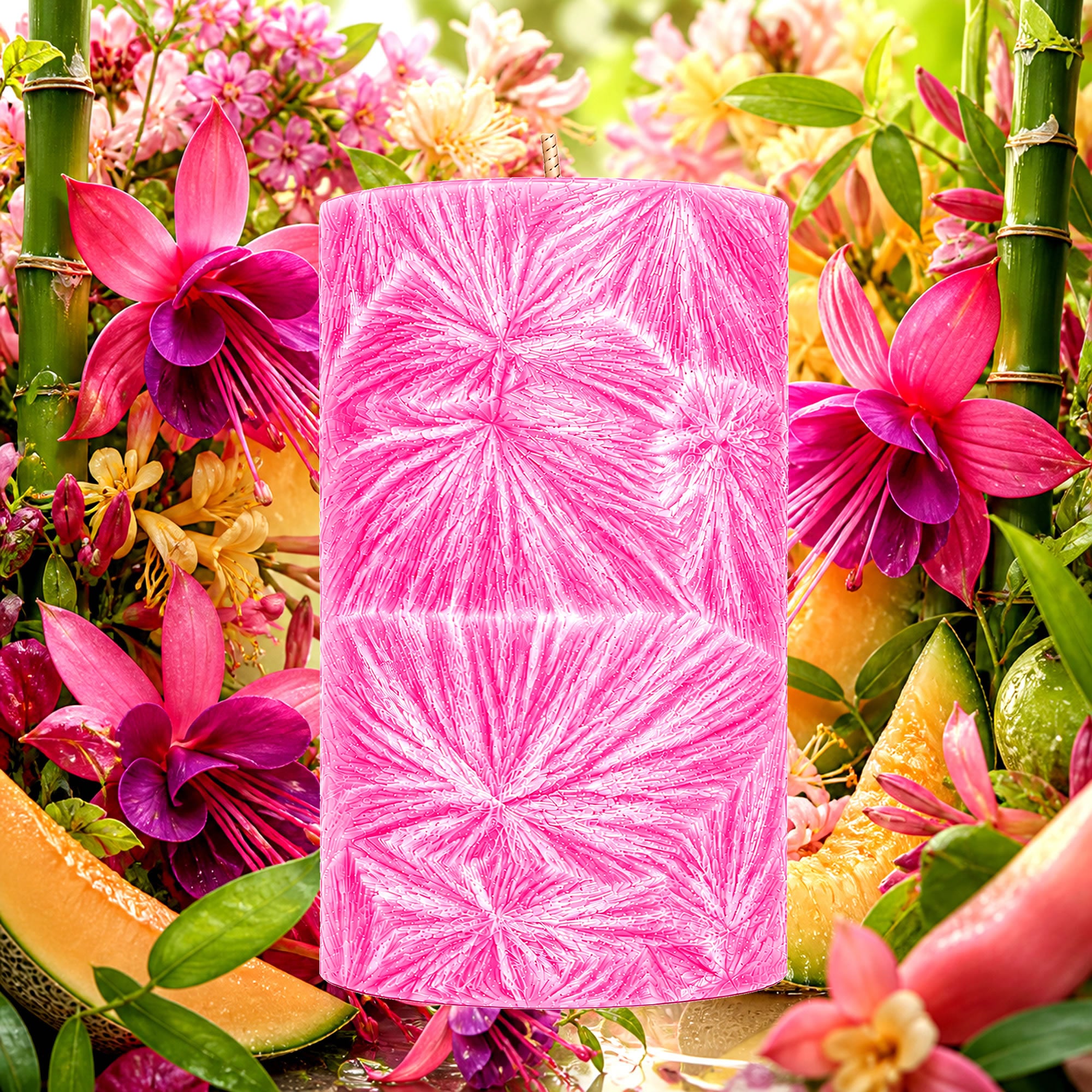 Fuchsia & Honeysuckle Pillar Candle