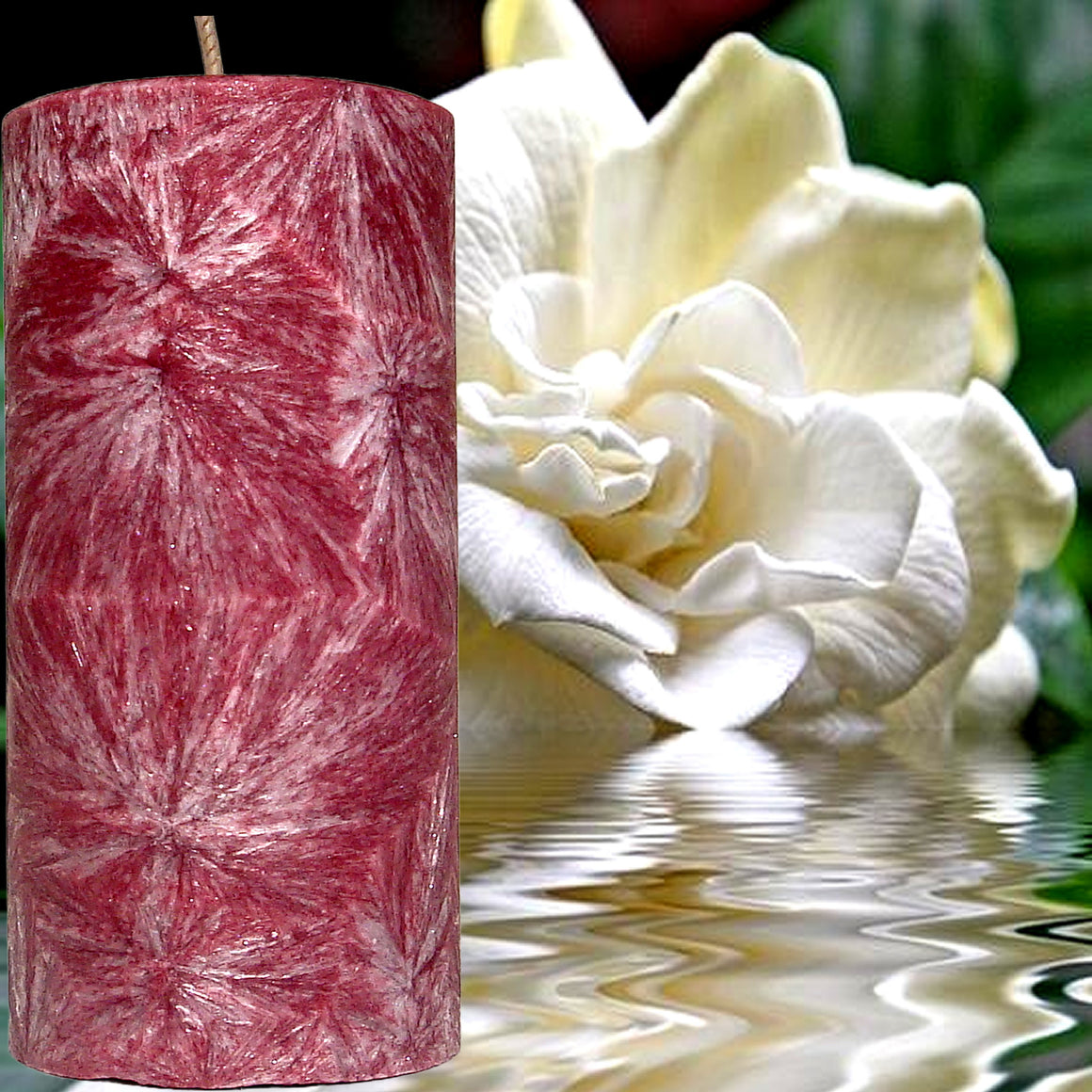 Gardenia Scented Palm Wax Pillar Candle Hand Poured