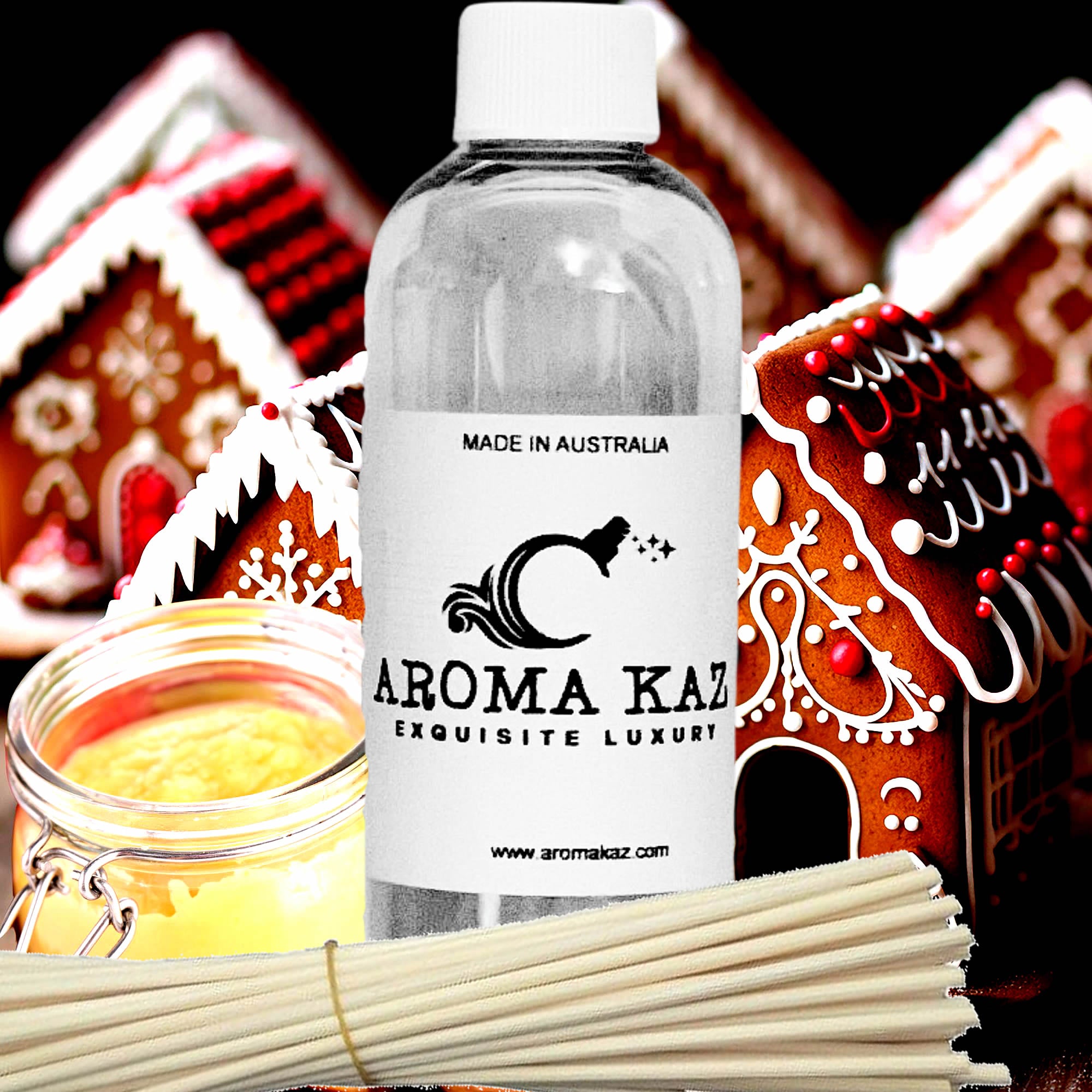 Gingerbread & Apple Sauce Diffuser Fragrance Oil with Reeds – Vegan Cruelty-Free Home Aroma