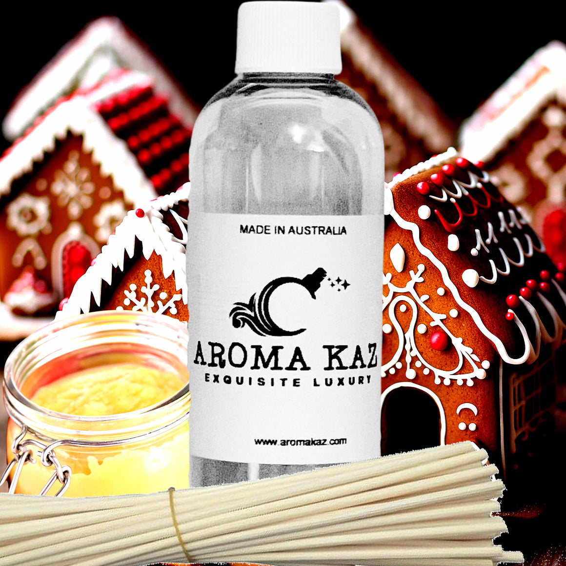 Gingerbread & Apple Sauce Diffuser Fragrance Oil with Reeds – Vegan Cruelty-Free Home Aroma