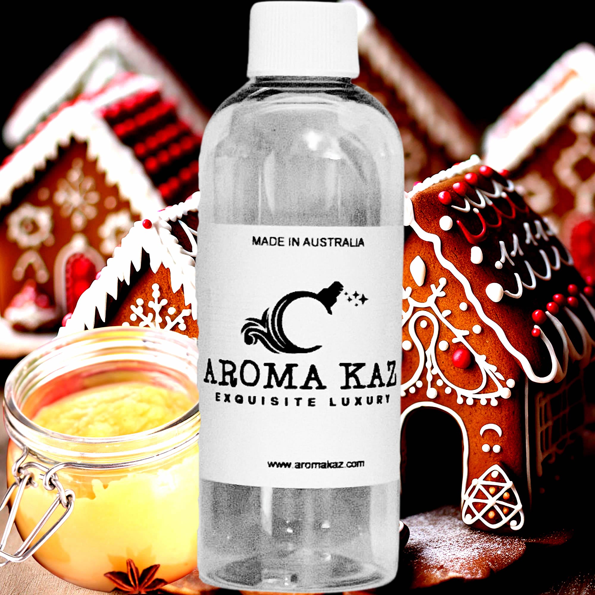 Gingerbread & Apple Sauce fragrance oil for candle making, soap making and perfume blending – vegan, cruelty-free featuring spiced gingerbread and warm apple aroma, handmade in Australia.