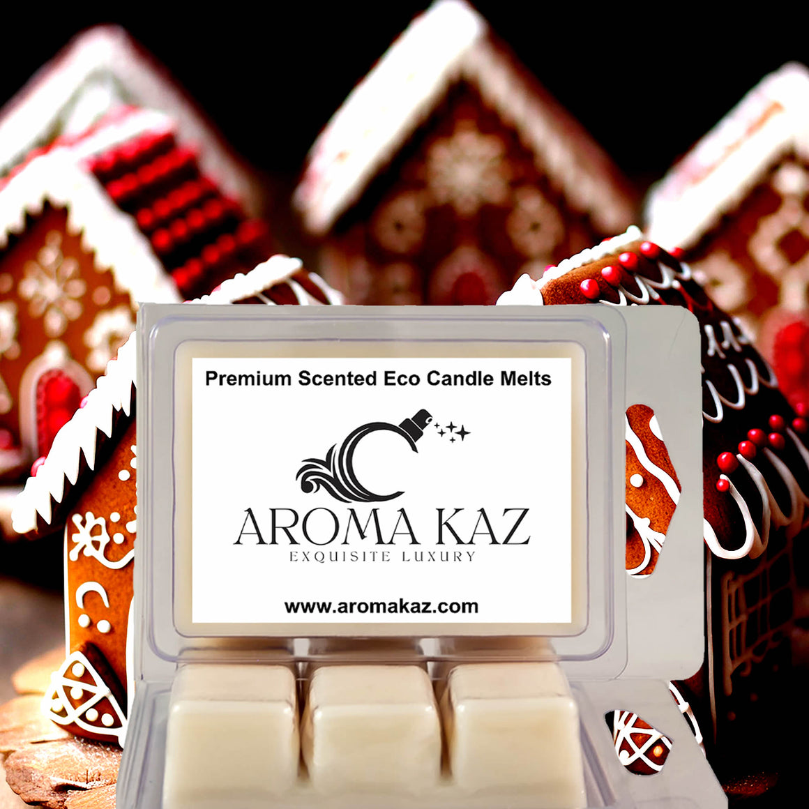 Gingerbread eco soy wax melts – vegan, cruelty-free featuring warm spicy ginger, sweet spices, nutmeg and sweet baked cookie notes, handmade in Australia.