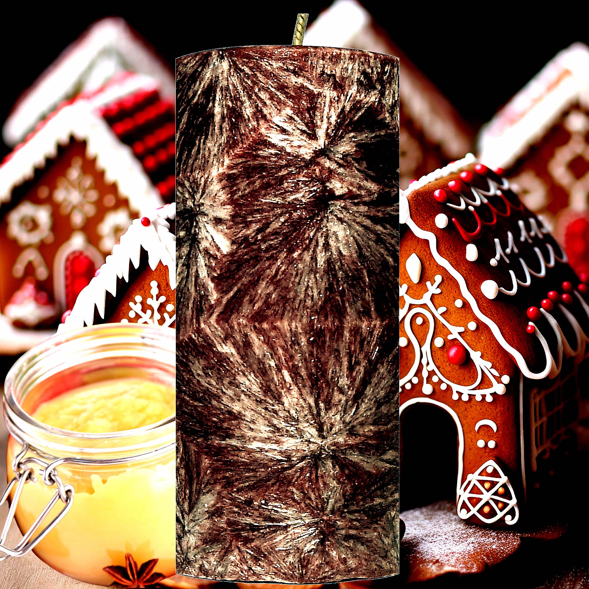 Gingerbread & Apple Sauce Pillar Candle – Plant-Based, Eco-Friendly, Vegan, Cruelty Free