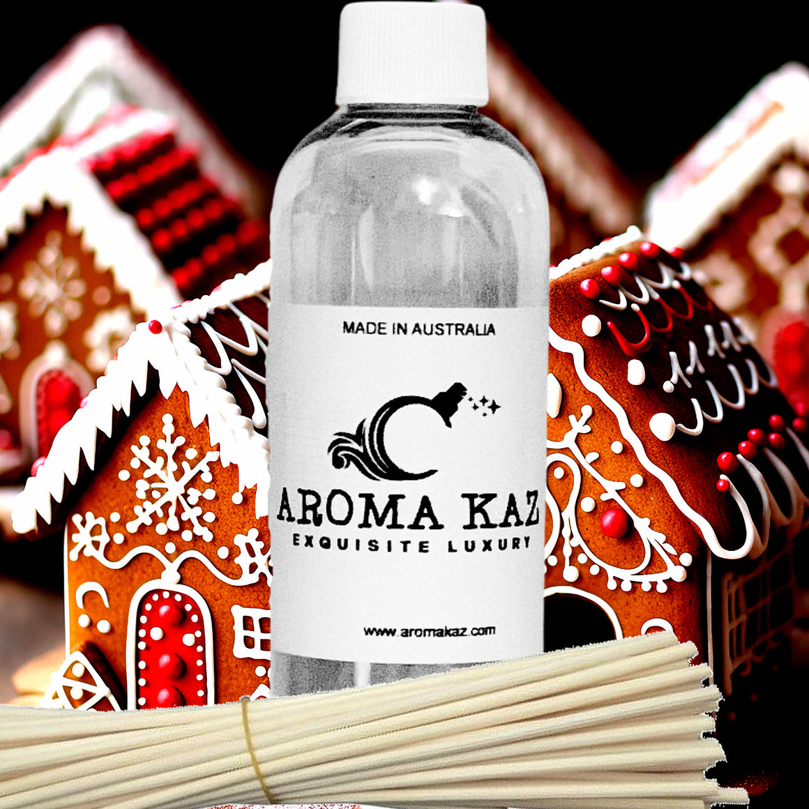 Gingerbread Diffuser Fragrance Oil with Reeds – Vegan Cruelty-Free Home Aroma