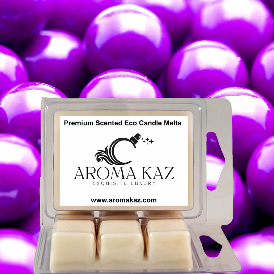Grape Bubblegum eco soy wax melts – vegan, cruelty-free featuring sweet grape candy bubblegum aroma, handmade in Australia.