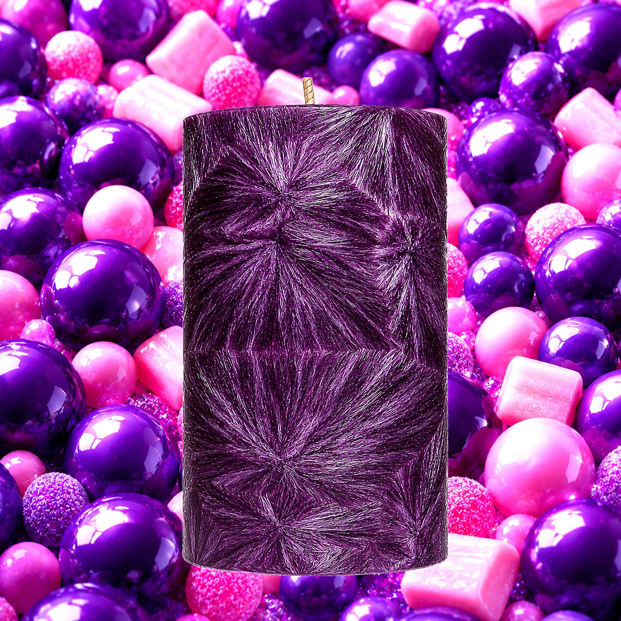 Grape Bubblegum Pillar Candle