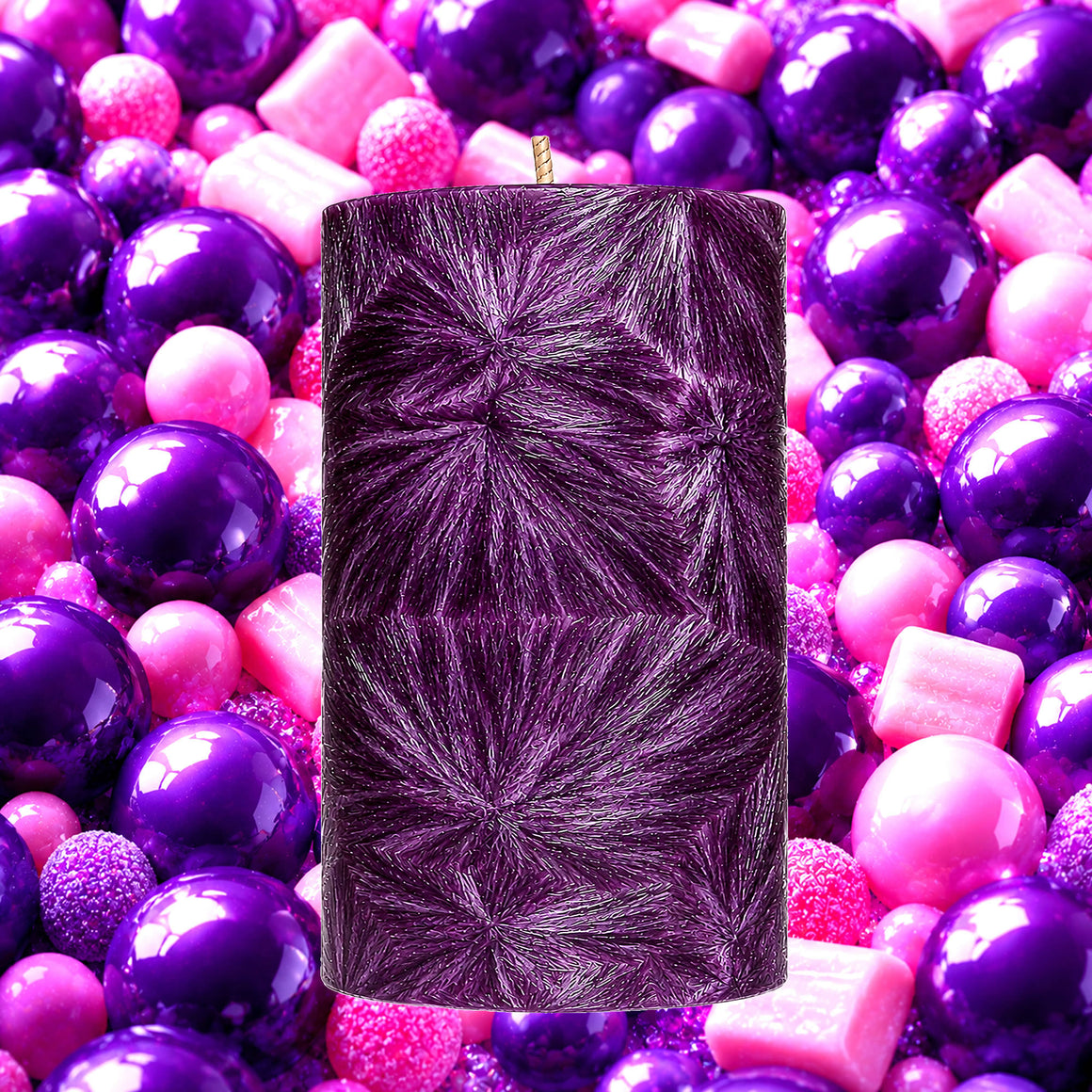 Grape Bubblegum Pillar Candle