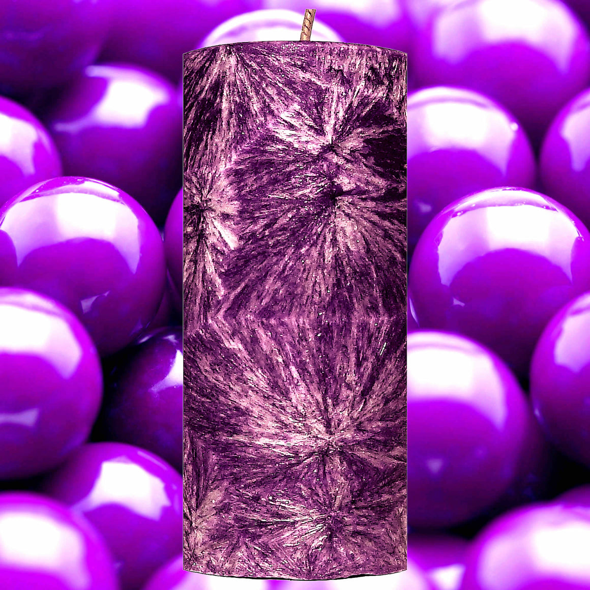 Grape Bubblegum Pillar Candle – Plant-Based, Eco-Friendly, Vegan, Cruelty Free