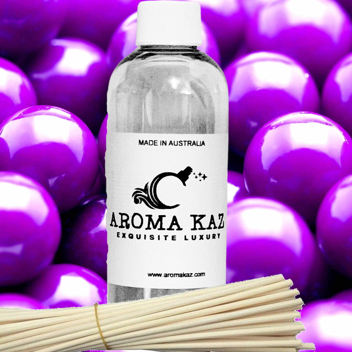 Grape Bubblegum Diffuser Fragrance Oil Refill – Vegan, Cruelty-Free, Made in Australia – Long-Lasting Air Freshener for use with Rattan Reeds – Not for Electric Diffusers