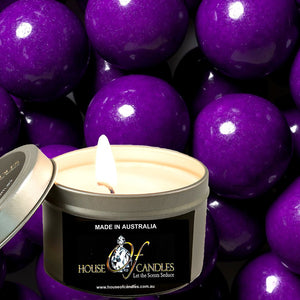 Grape Bubblegum Scented Eco Soy Tin Candles