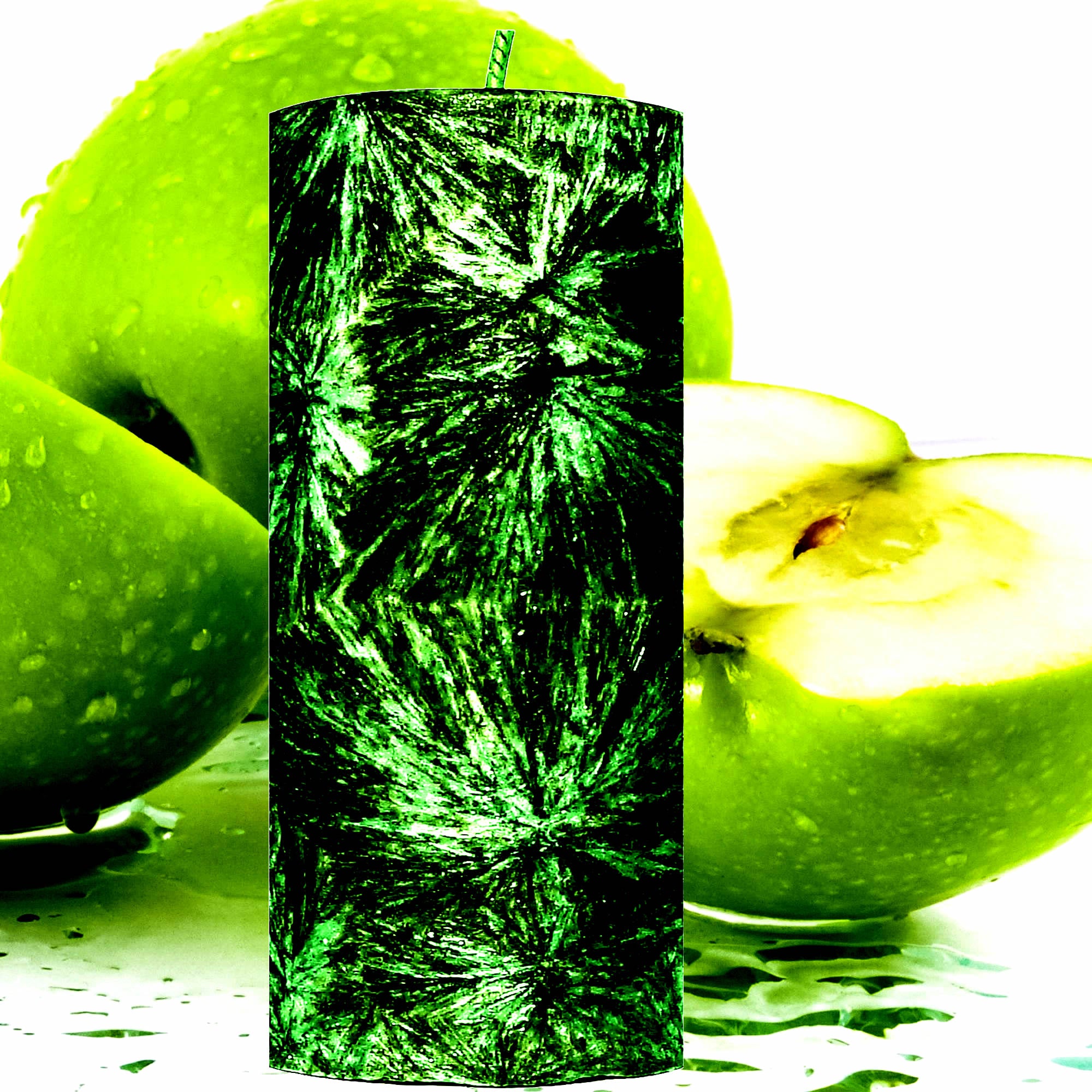 Green Apples Pillar Candle – Plant-Based, Eco-Friendly, Vegan, Cruelty Free