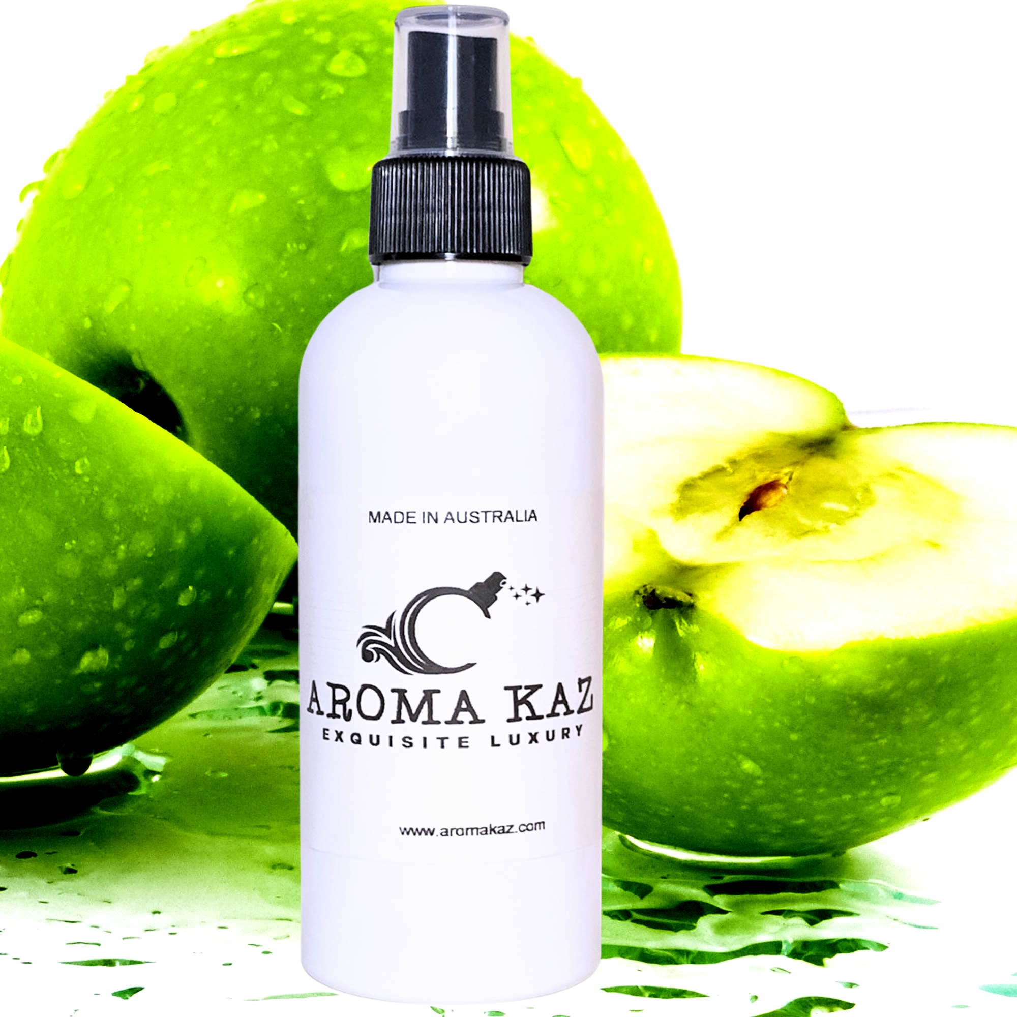 Green Apples Body Spray Mist – vegan, cruelty-free body spray featuring crisp tart green apple notes, handmade in Australia.