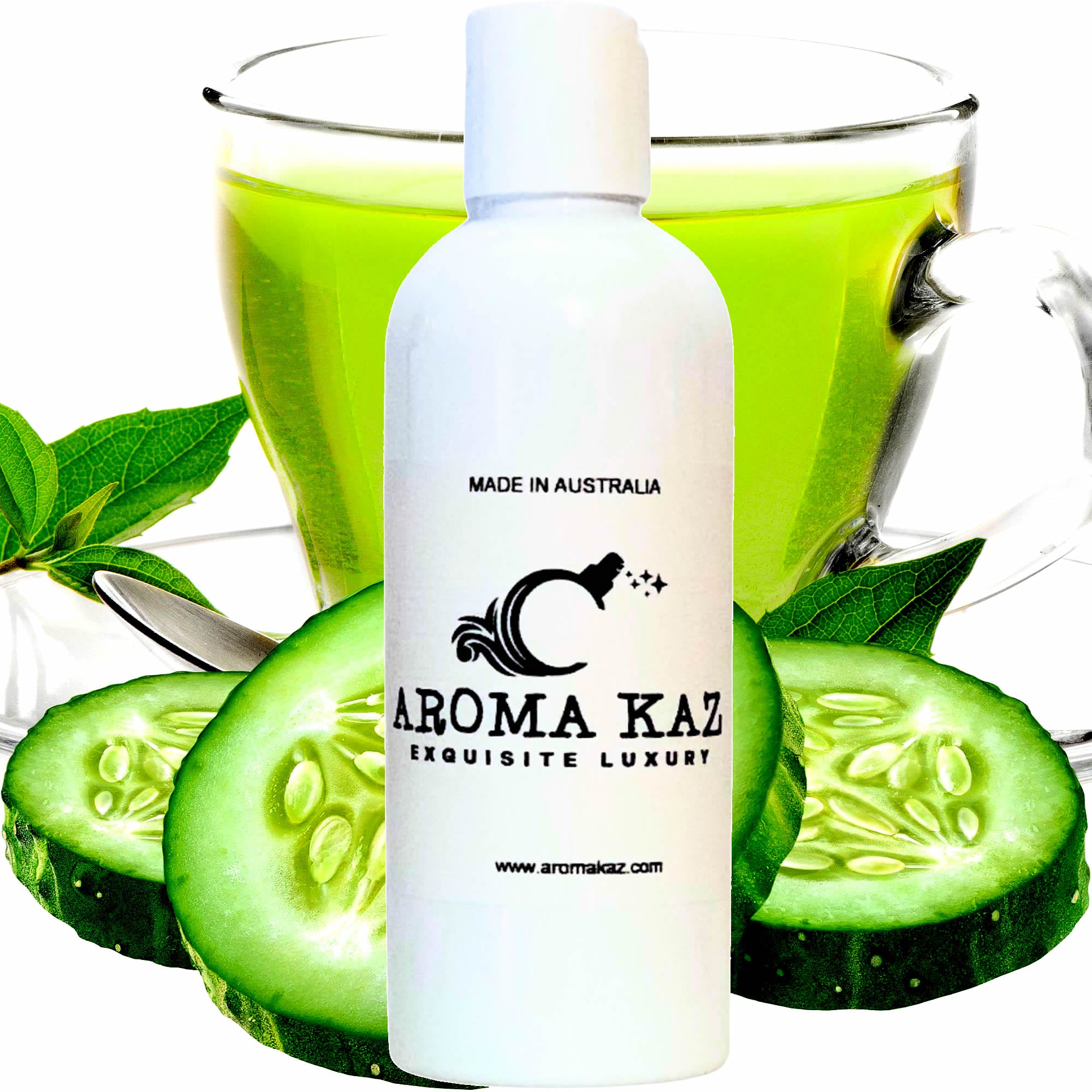 Green Tea & Cucumber Body Massage Oil – vegan, cruelty-free, plant-based hydrating oil with refreshing cucumber and calming green tea, handmade in Australia.