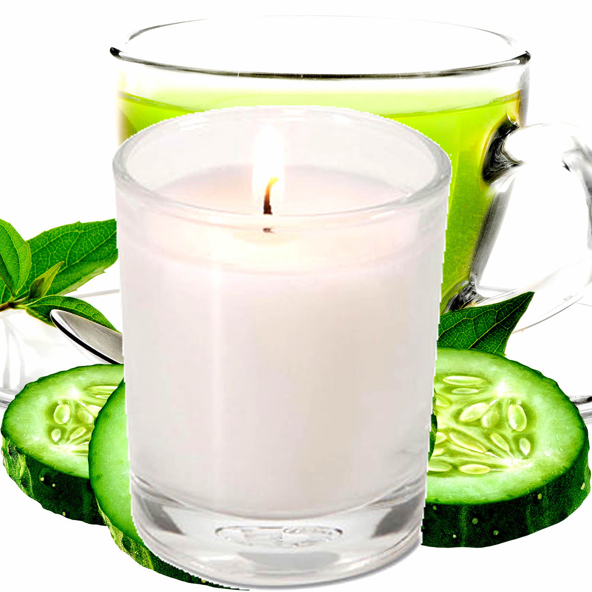 Green Tea & Cucumber Eco Soy Votive Candles – Clean Burn, Plant-Based, Vegan & Pet Safe