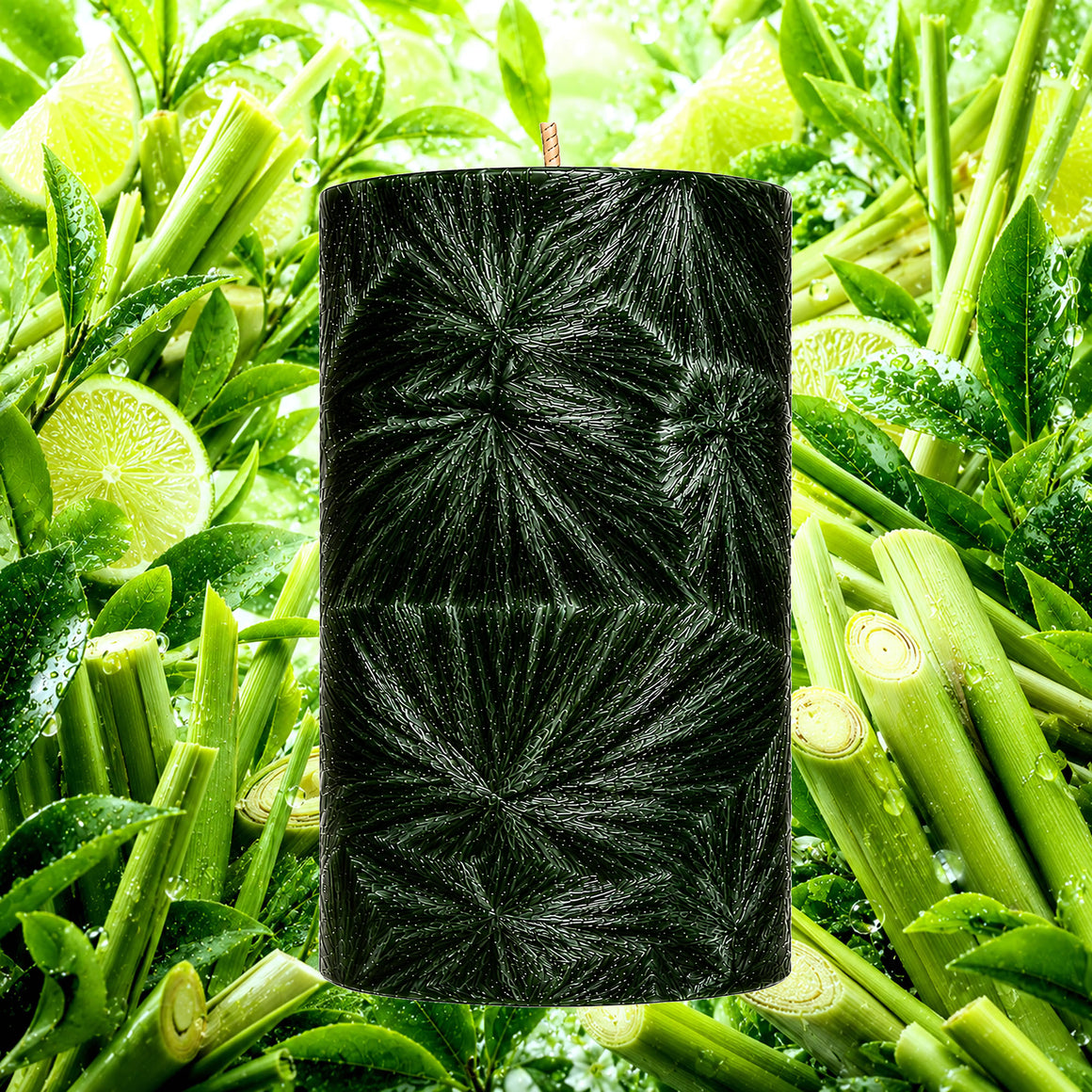 Green Tea & Lemongrass Pillar Candle