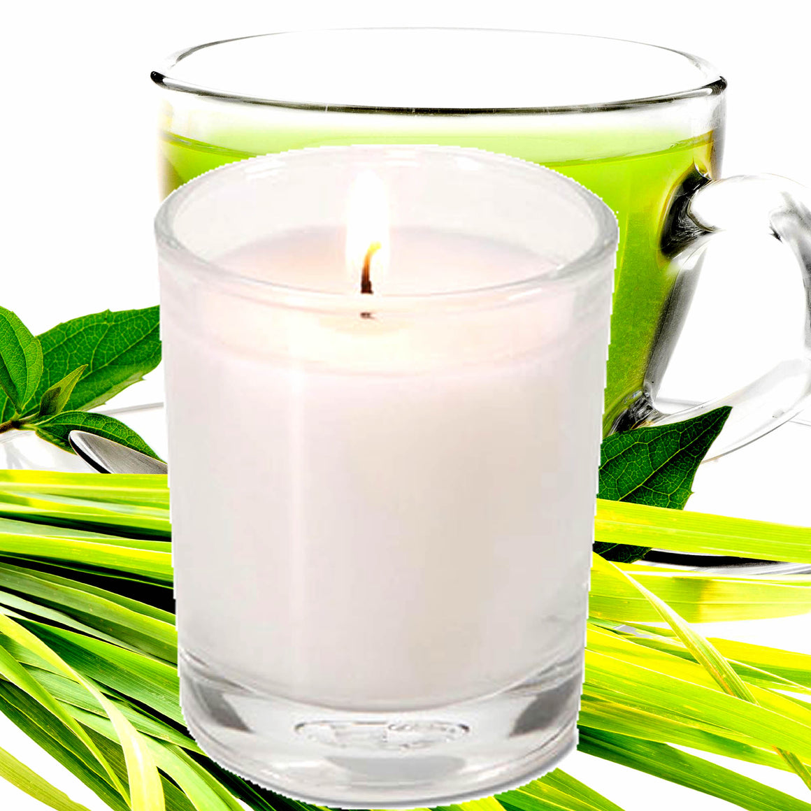Green Tea & Lemongrass Eco Soy Votive Candles – Clean Burn, Plant-Based, Vegan & Pet Safe
