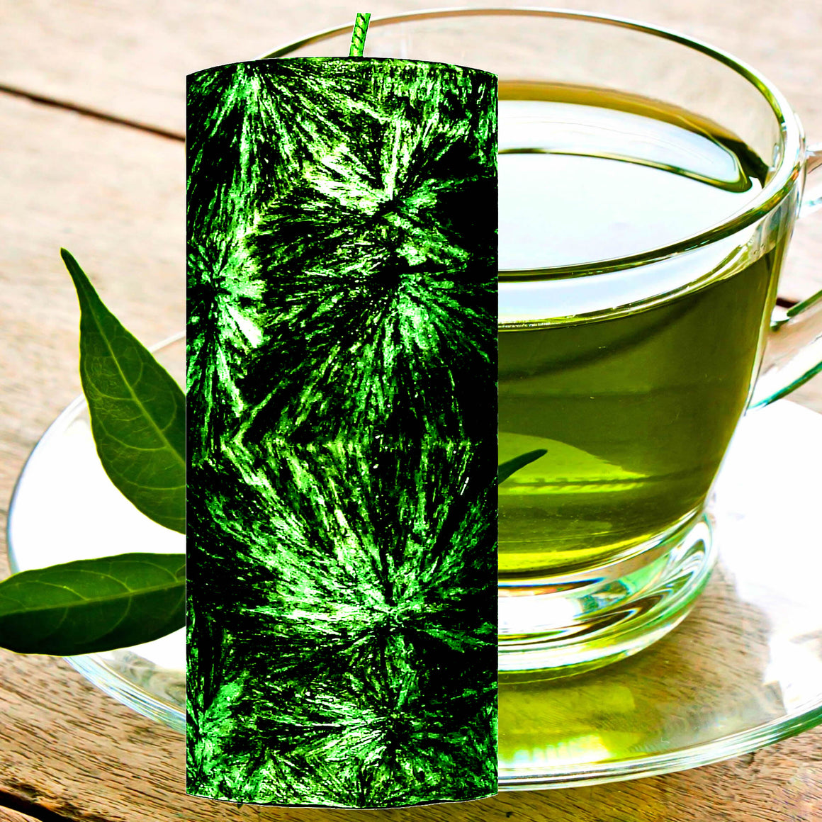 Green Tea Pillar Candle – Plant-Based, Eco-Friendly, Vegan, Cruelty Free