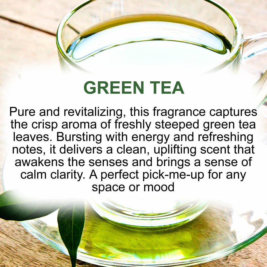 Green Tea Body Massage Oil – vegan, cruelty-free, plant-based hydrating oil with soothing fresh green tea aroma, handmade in Australia.