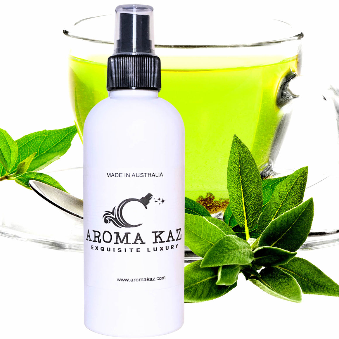 Green Tea & Wild Sage Body Spray Mist – vegan, cruelty-free body spray featuring herbal sage and soothing green tea notes, handmade in Australia.