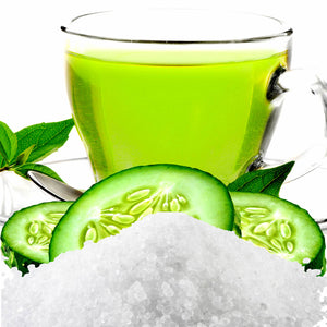 Green Tea & Cucumber Vegan bath salts and bath soak crystals, cruelty-free and made in Australia. Highly scented, suitable for women and men. Perfect relaxation gift for him or her.
