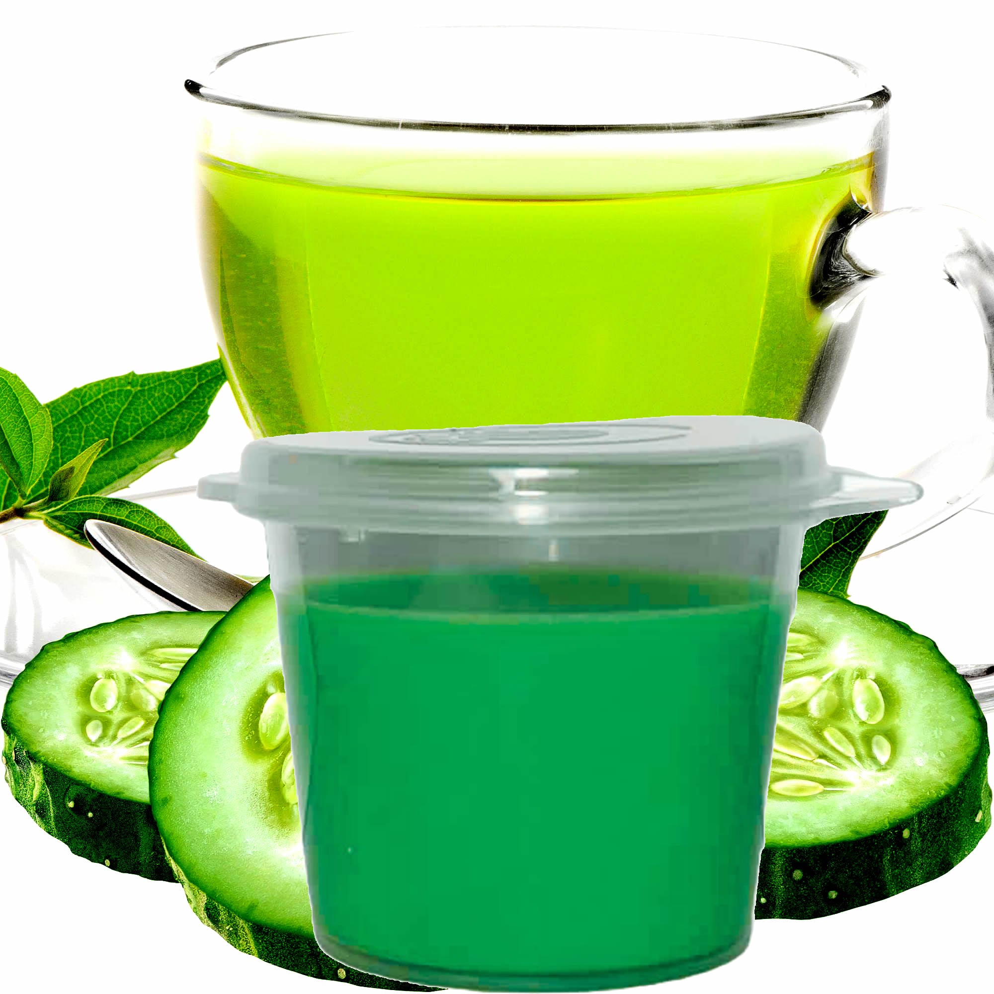 Green Tea & Cucumber Soy Candle Melt Shot Pots – Plant-Based, Vegan, Cruelty-Free, Hand-Poured
