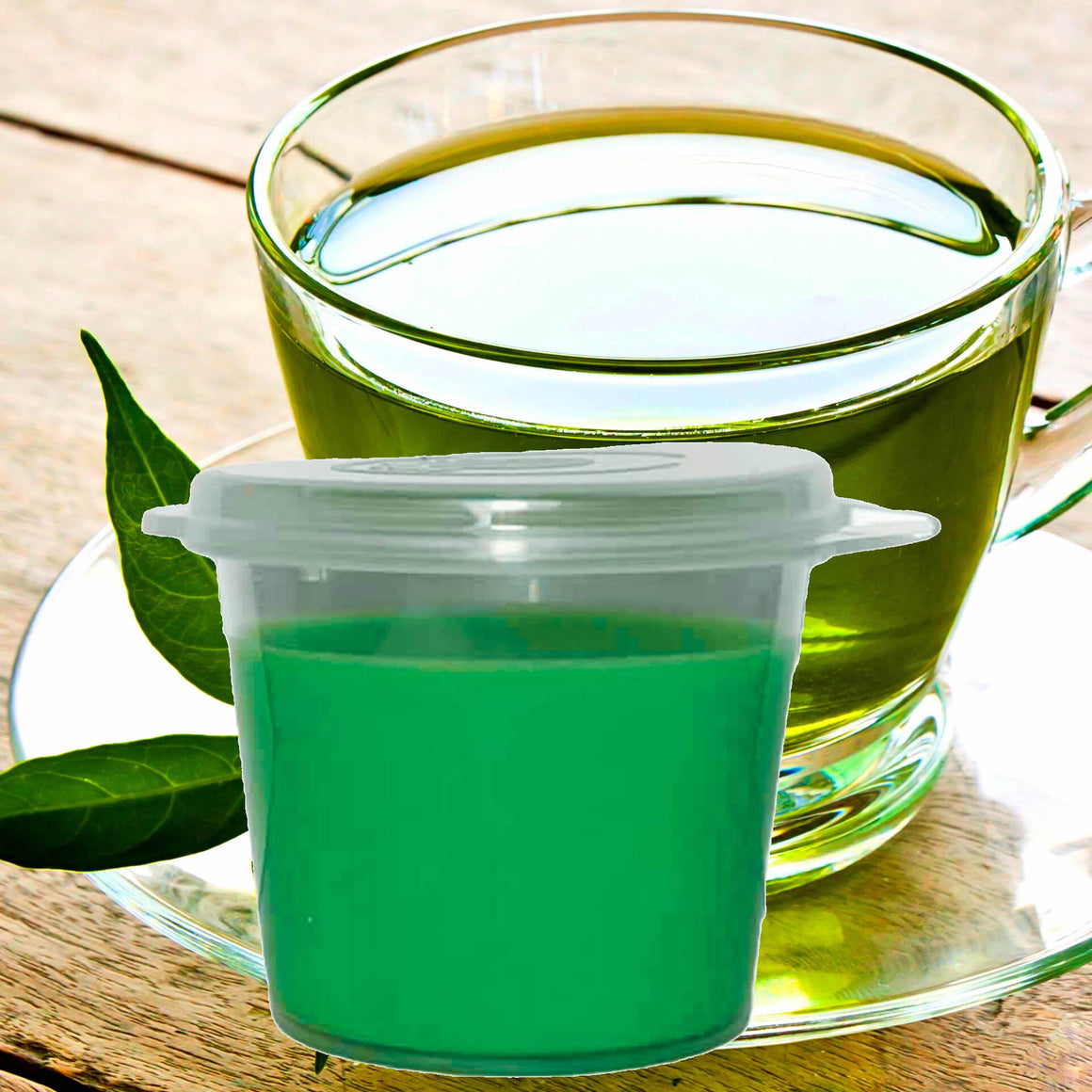 Green Tea Soy Candle Melt Shot Pots – Plant-Based, Vegan, Cruelty-Free, Hand-Poured