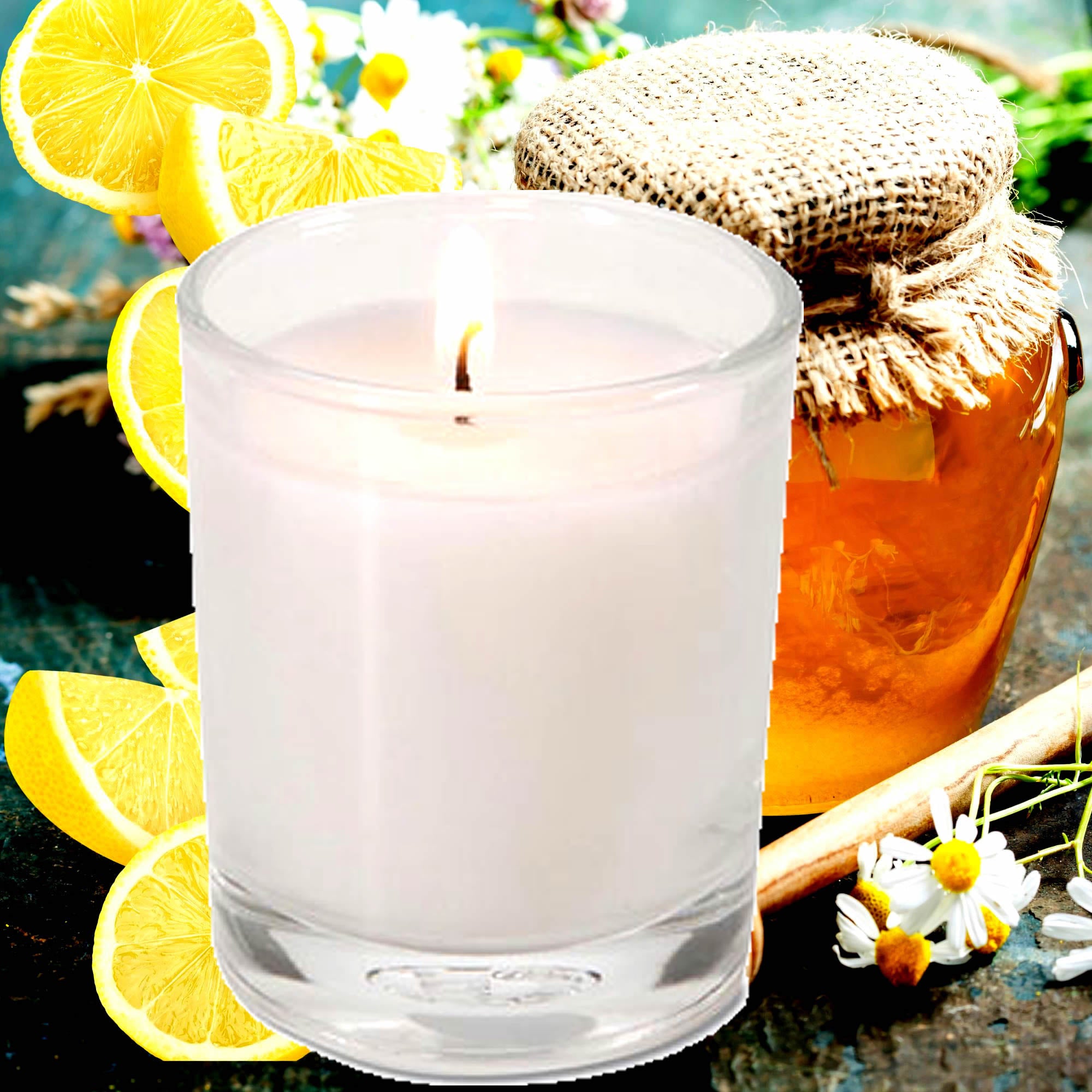 Manuka Honey & Lemon Eco Soy Votive Candles – Clean Burn, Plant-Based, Vegan & Pet Safe