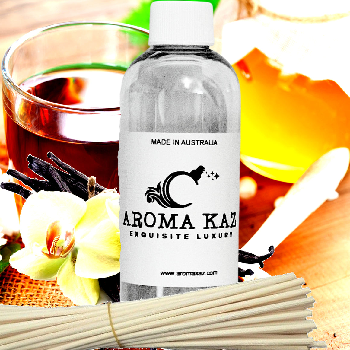 Honeybush Vanilla Diffuser Fragrance Oil with Reeds – Vegan Cruelty-Free Home Aroma