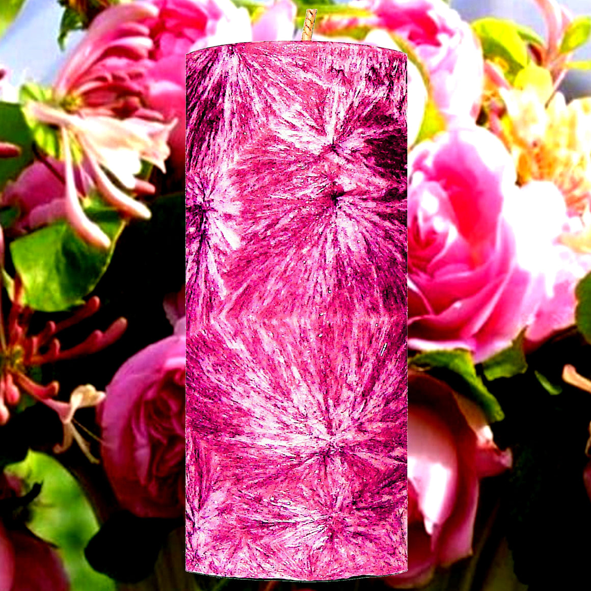 Honeysuckle Roses Pillar Candle – Plant-Based, Eco-Friendly, Vegan, Cruelty Free