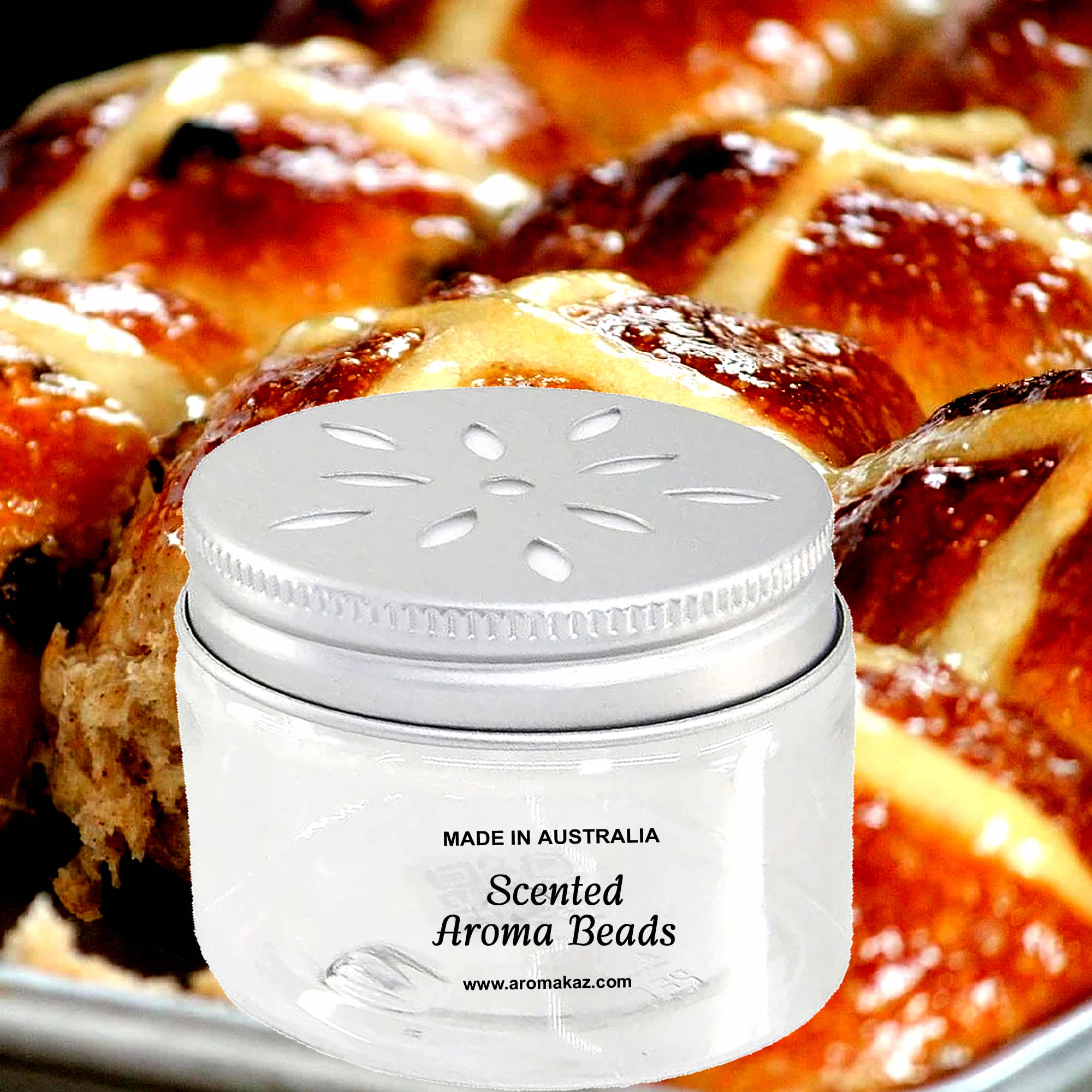 Hot Cross Buns Air Freshener Aroma Beads - Room, Car, Pantry, Pet Areas, Linen