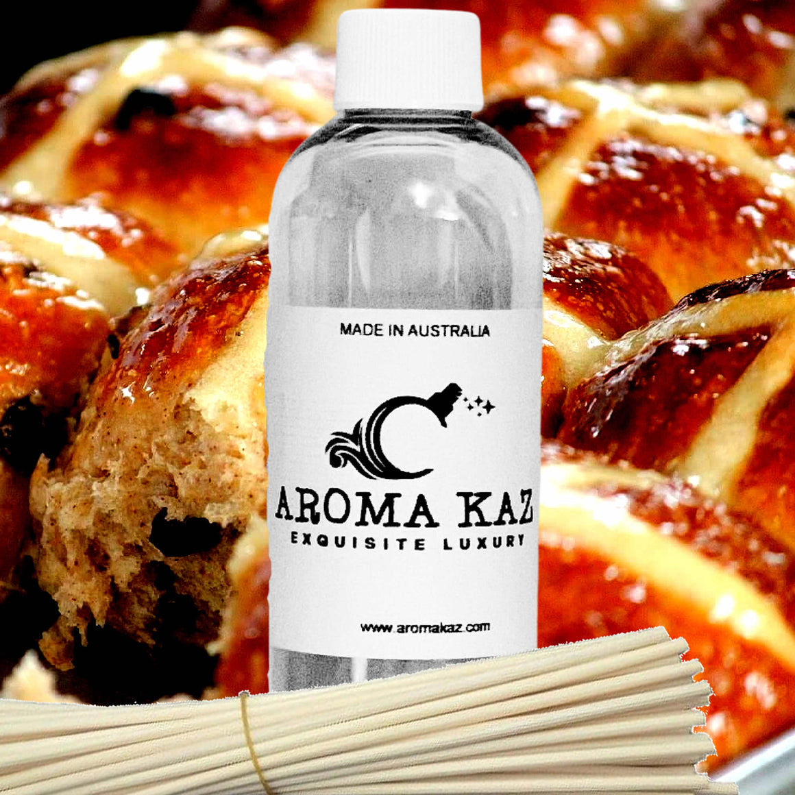 Hot Cross Buns Diffuser Fragrance Oil with Reeds – Vegan Cruelty-Free Home Aroma