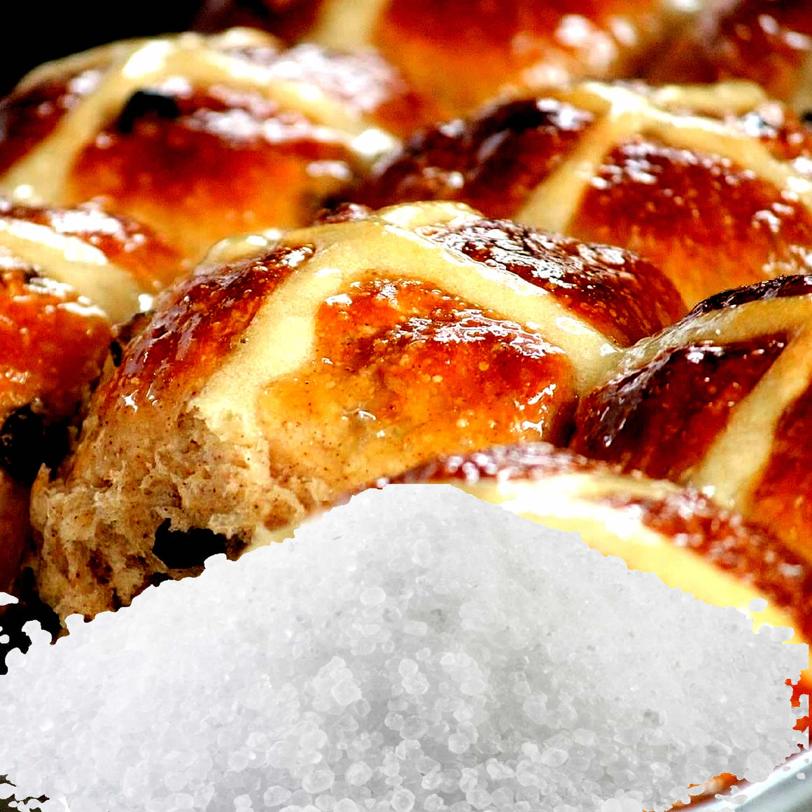 Hot Cross Buns Vegan bath salts and bath soak crystals, cruelty-free and made in Australia. Highly scented, suitable for women and men. Perfect relaxation gift for him or her.