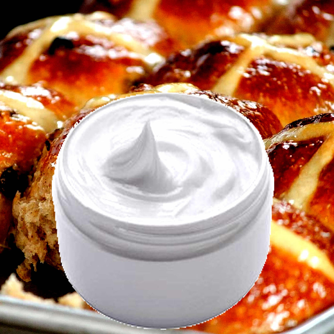 Hot Cross Buns Hydrating vegan body and hand cream moisturizer. Handmade in Australia, cruelty free, long-lasting fragrance, perfect for all skin types and ideal as a gift for men or women.