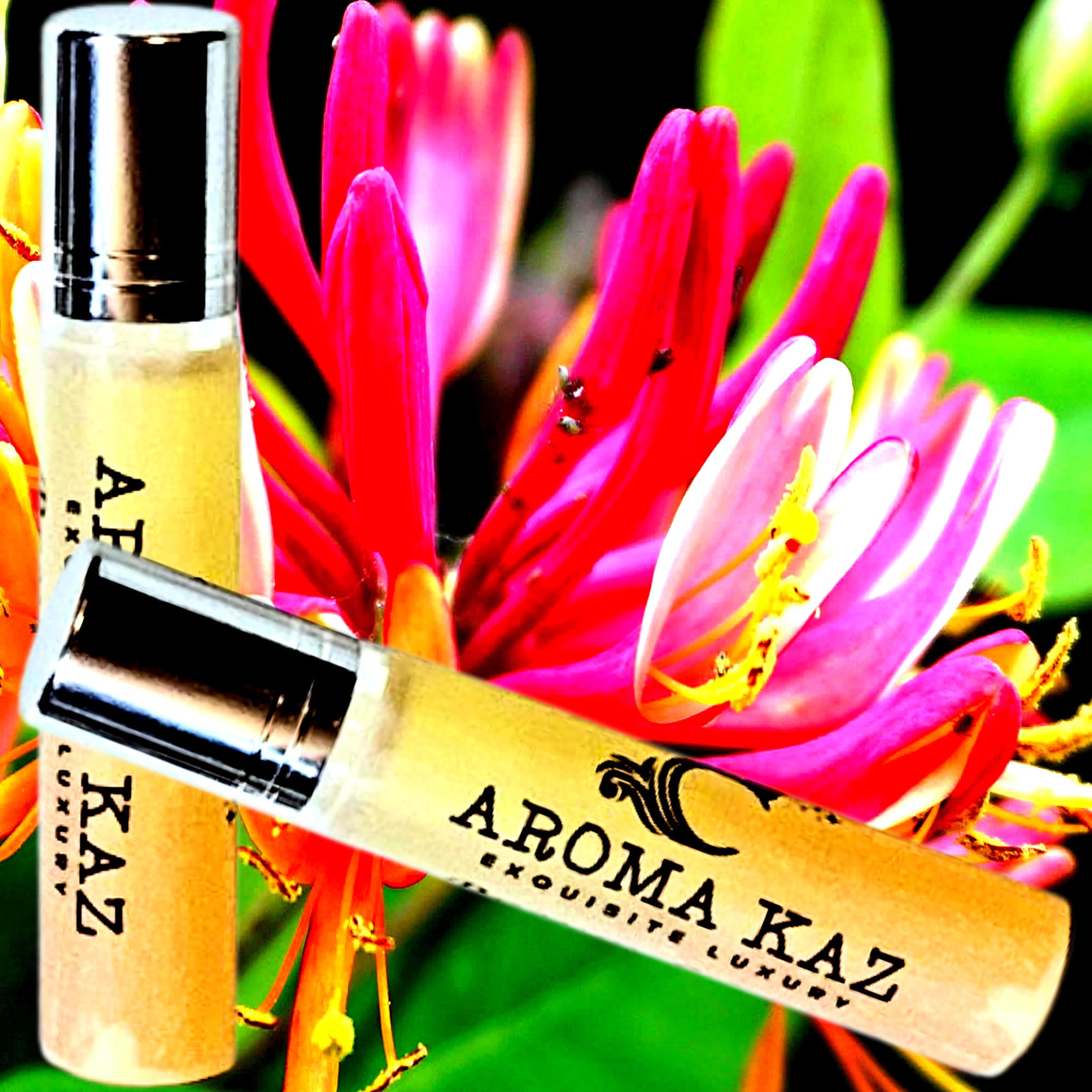 Japanese Honeysuckle Fragrance Roll On – vegan, cruelty-free perfume roll on featuring sweet honeysuckle blossoms, handmade in Australia.