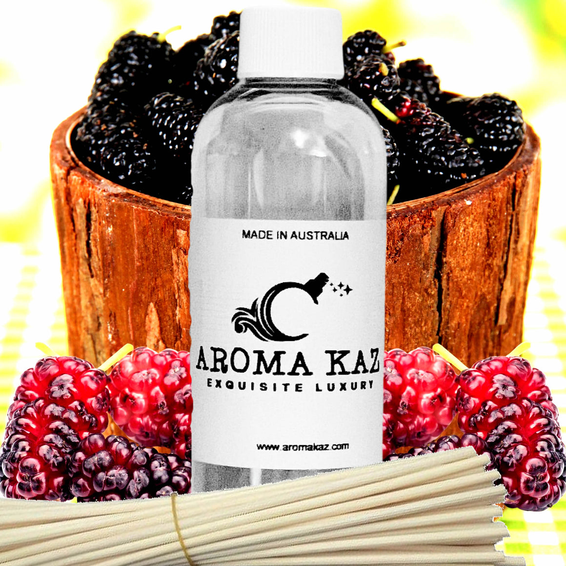 Juicy Mulberries Diffuser Fragrance Oil with Reeds – Vegan Cruelty-Free Home Aroma