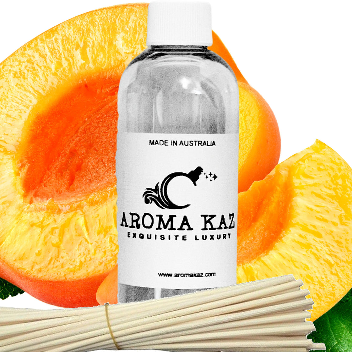 Juicy Peaches Diffuser Fragrance Oil with Reeds – Vegan Cruelty-Free Home Aroma