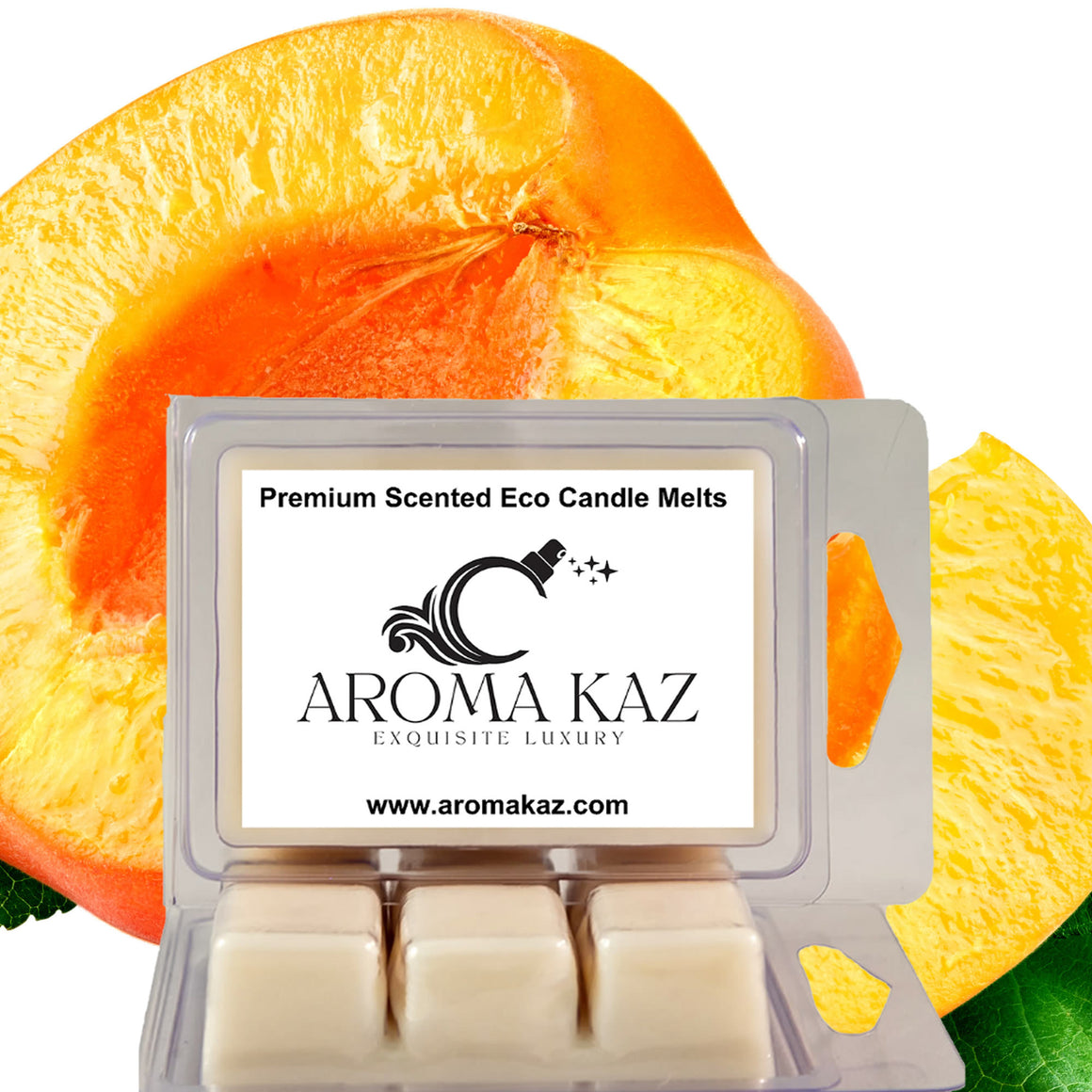 Juicy Peaches eco soy wax melts – vegan, cruelty-free featuring ripe juicy peach sweetness, handmade in Australia.