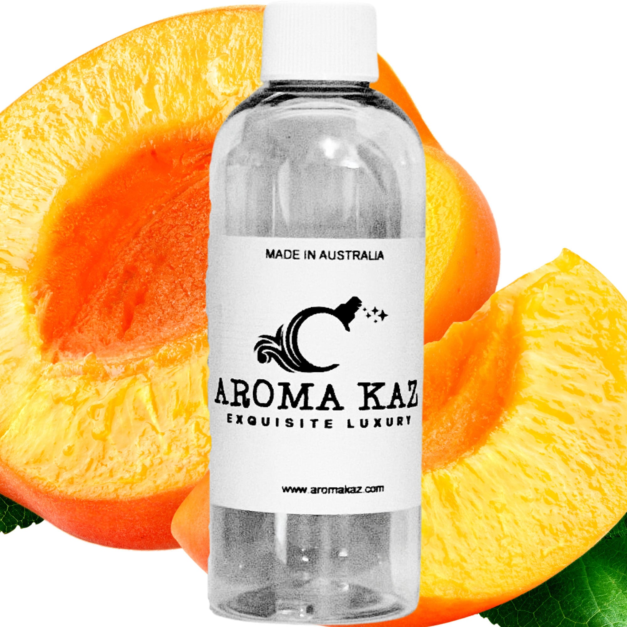 Juicy Peaches fragrance oil for candle making, soap making and perfume blending – vegan, cruelty-free featuring ripe juicy peach sweetness, handmade in Australia.