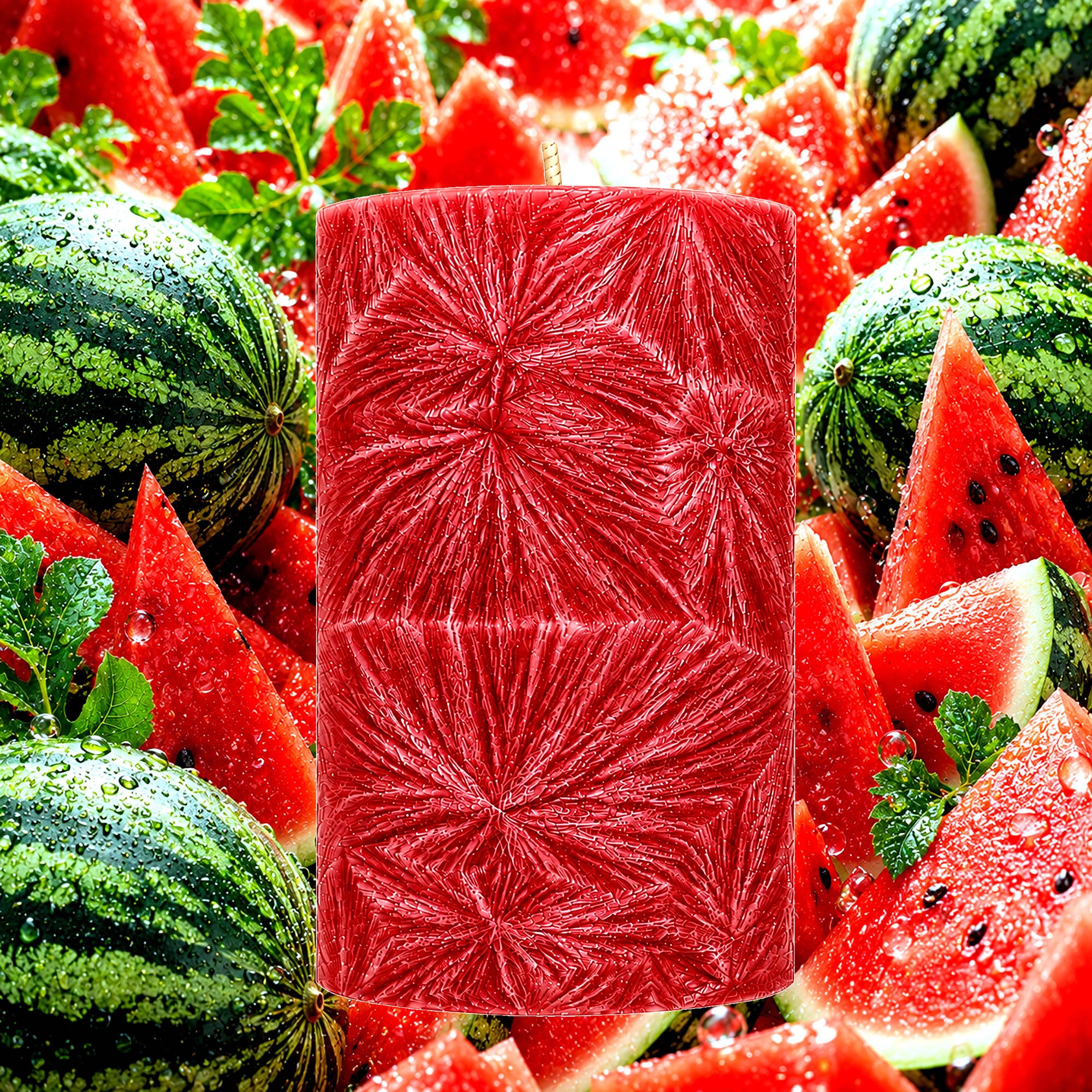 Juicy Watermelon Pillar Candle